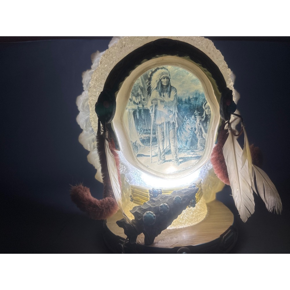 Bradford Exchange Mystic Nobility Russ Docken Light Up Headdress Sculpture A1599
